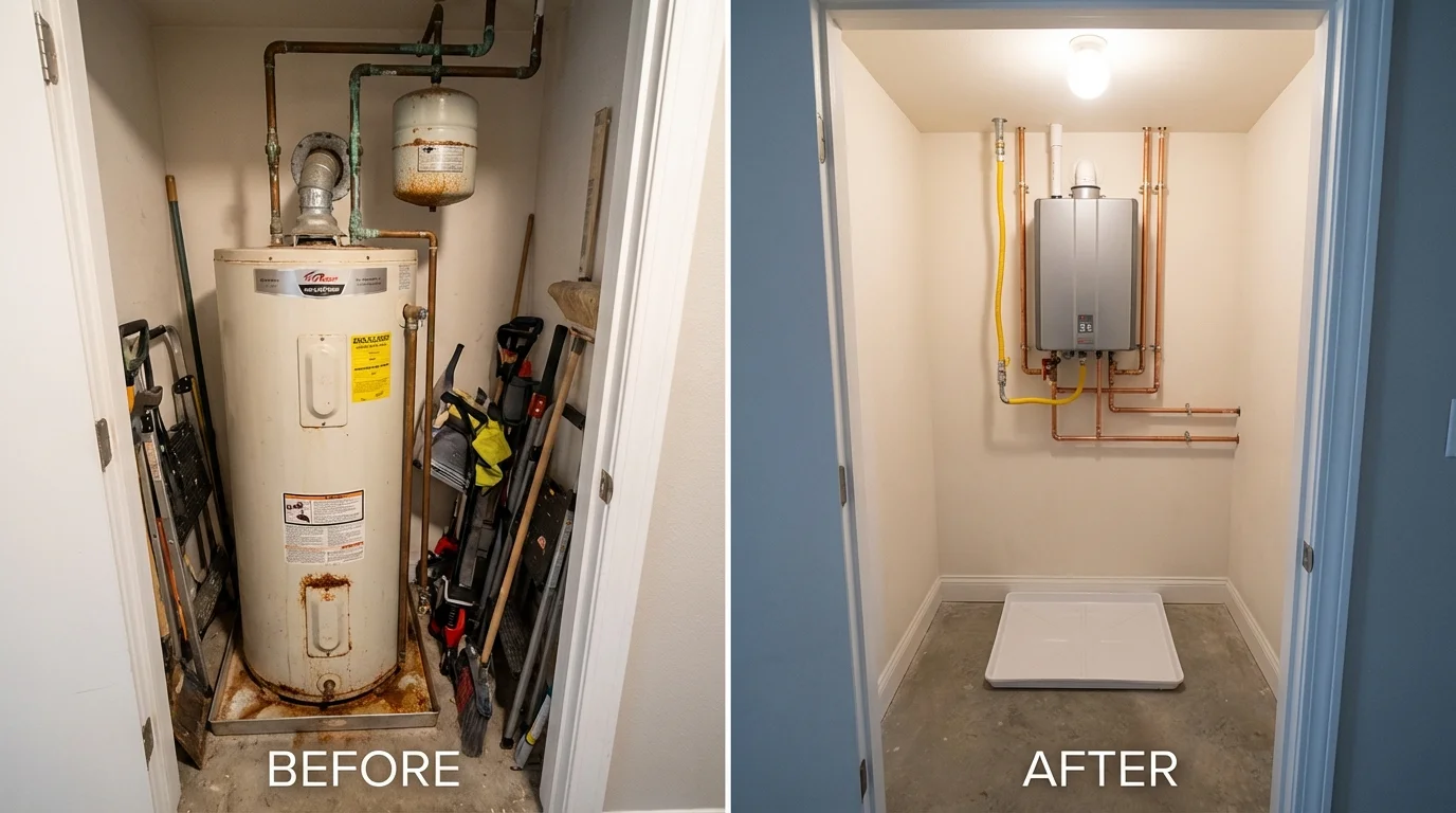 Tank water heater versus wall-mounted tankless unit comparison for Sulphur Springs, AR homeowners
